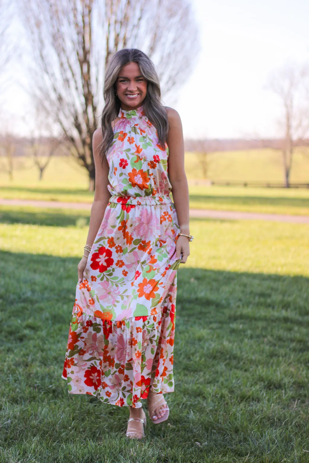 Garden Gala Halter Midi Dress