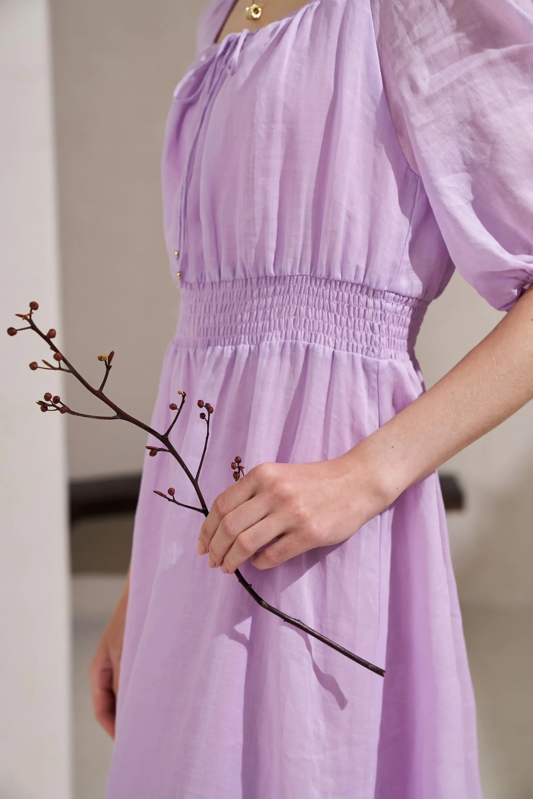 GDS Isla Linen Long Dress | Winson Orchid