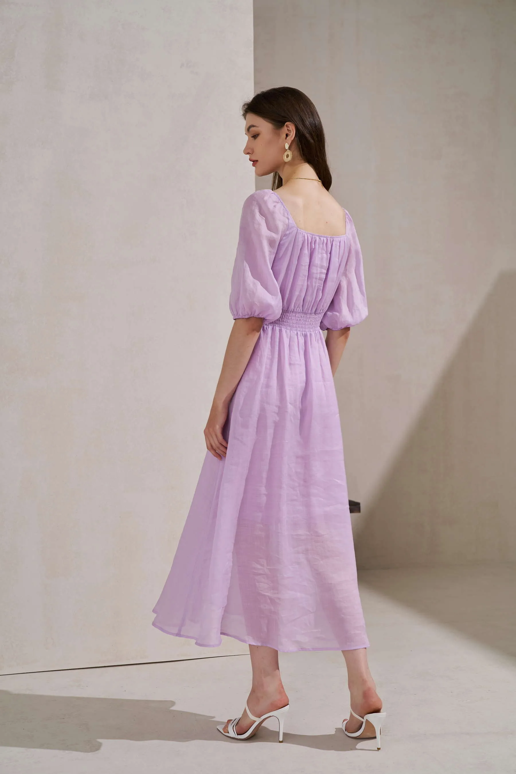 GDS Isla Linen Long Dress | Winson Orchid