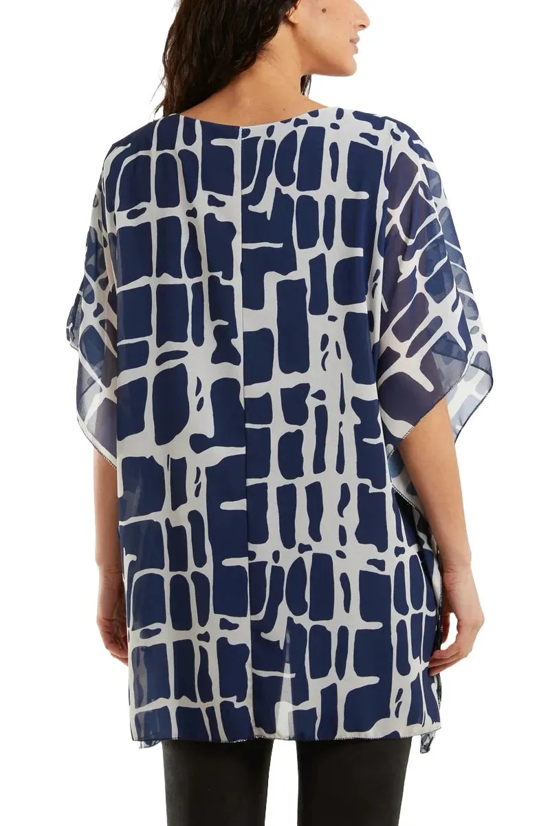 Geometric Print Double Layer Tunic