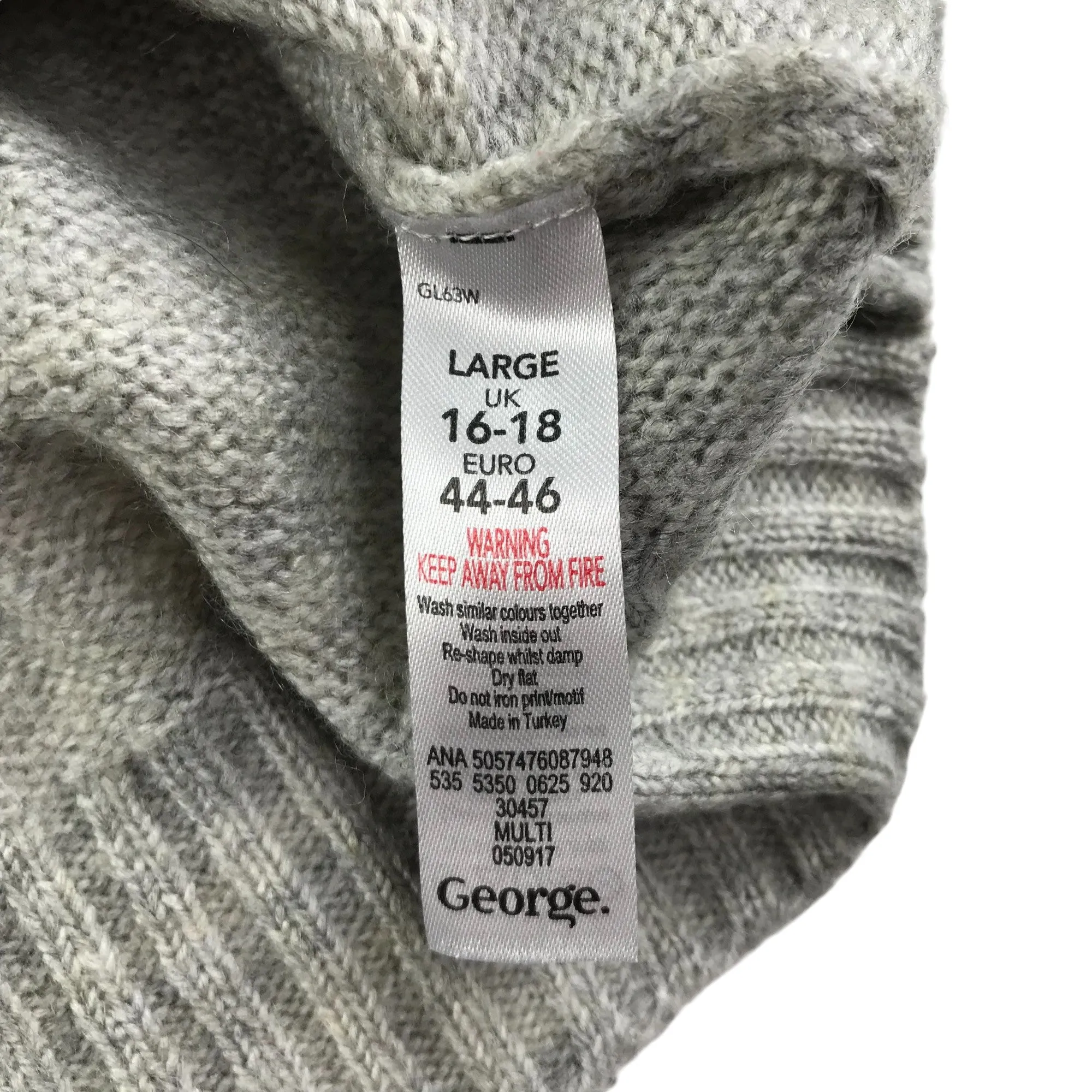 George jumper women's size 16-18 grey with bobble detail