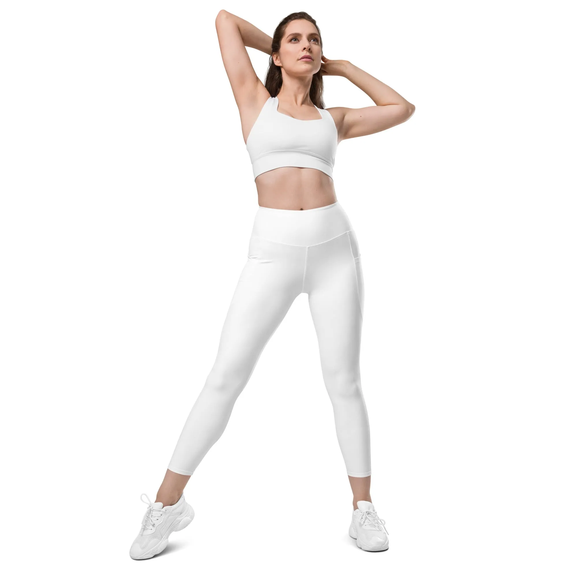 GG - Women's Leggings with pockets - White