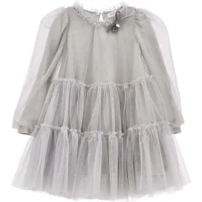 Girls Grey Tulle Dress