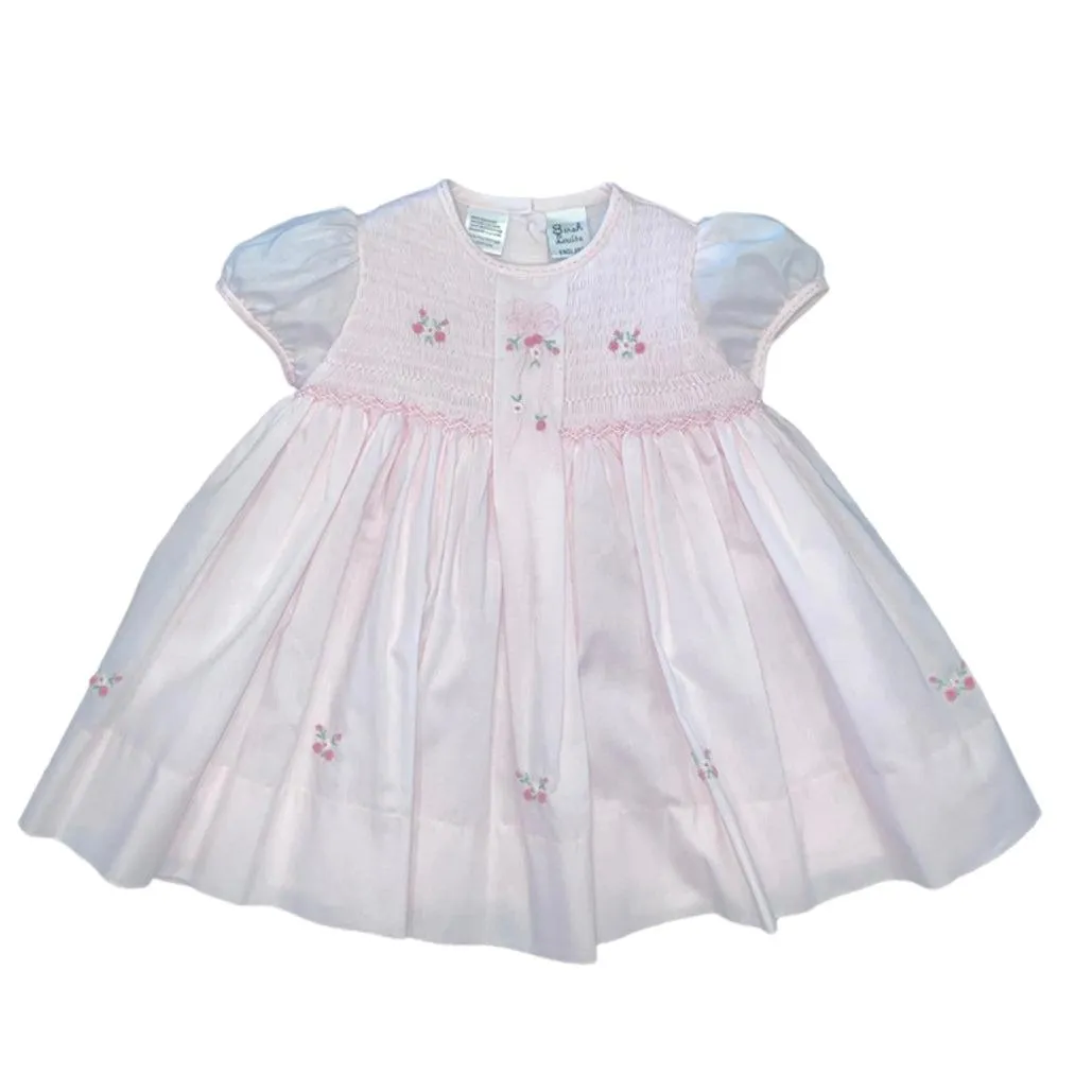 Girls Pink Smocked Dress