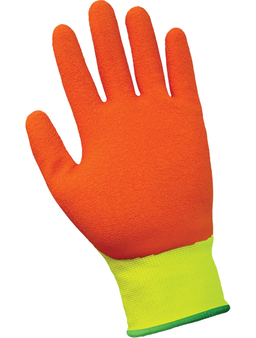 Global Glove Gripster Rubber Coated High-Visibility Orange Gloves with Cut Abrasion - Yellow/Orange