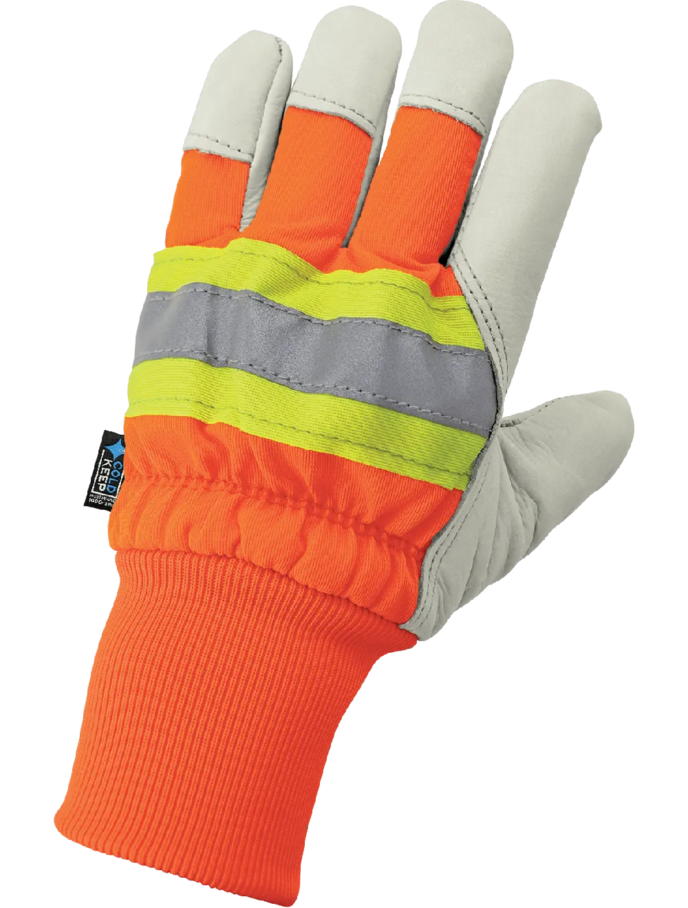 Global Glove High-Visibility Standard-Grade Cowhide Leather Insulated Gloves with Knit Wrist