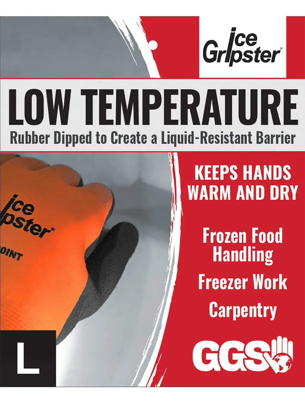 Global Glove Ice Gripster High-Visibility Double-Coated Low Temperature Touch Screen Glove - Orange & Gray