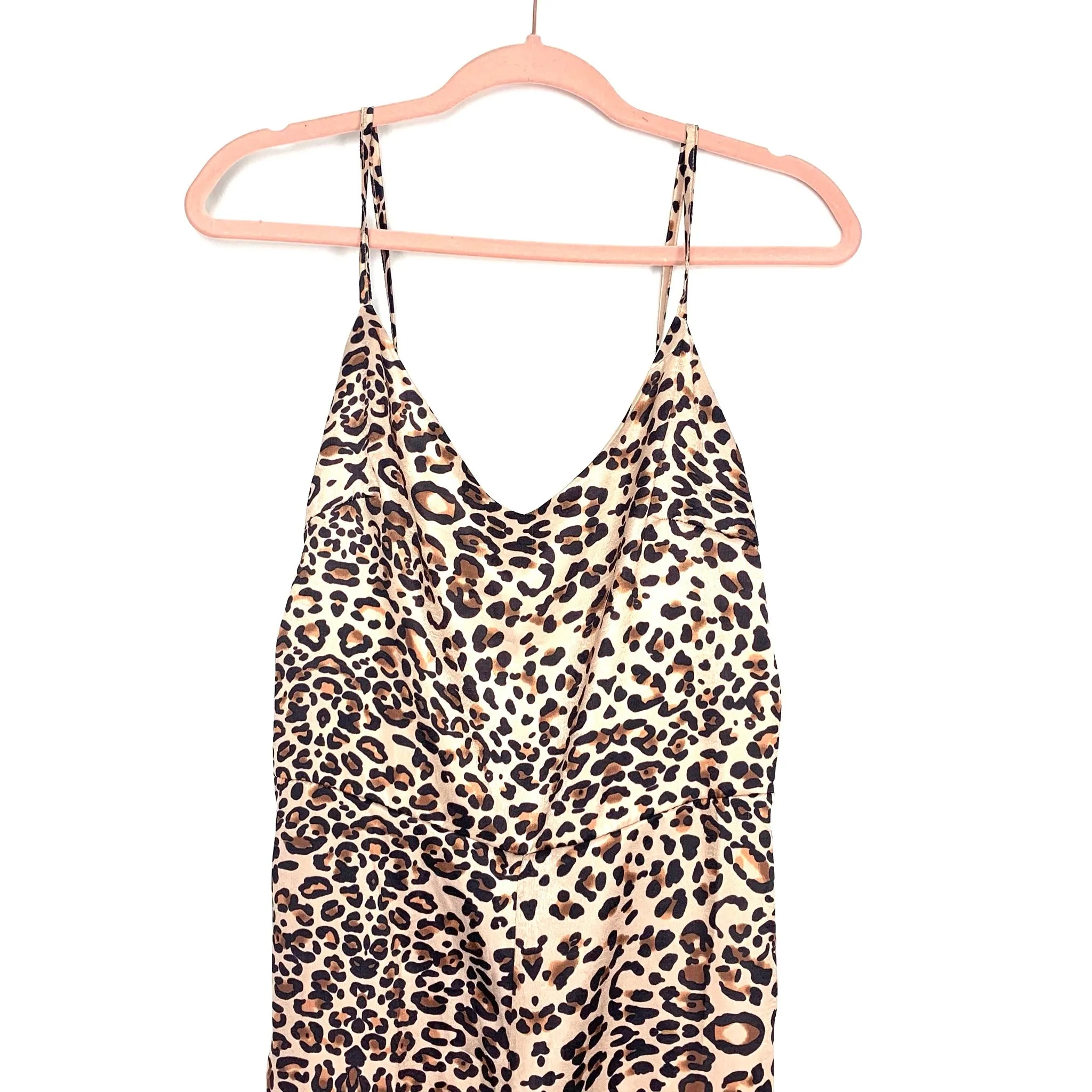 Goodnight Macaroon Animal Print Satin Like Jumpsuit- Size M