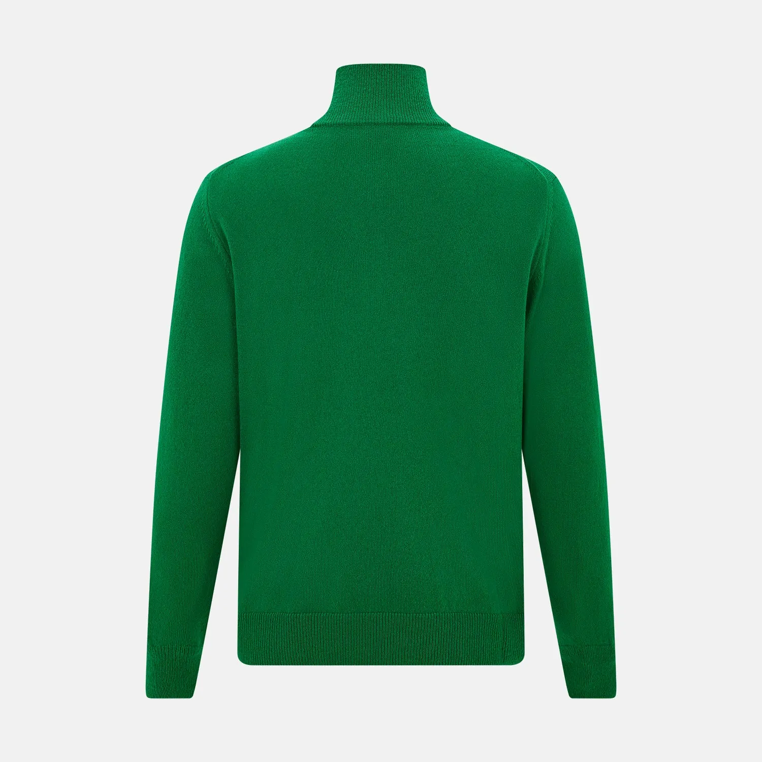 Grass Green Half-Zip Cashmere Jumper