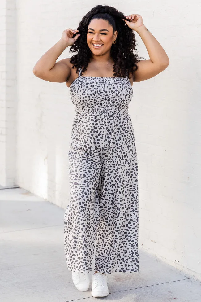 Happiest With You Leopard Print Smocked Jumpsuit FINAL SALE