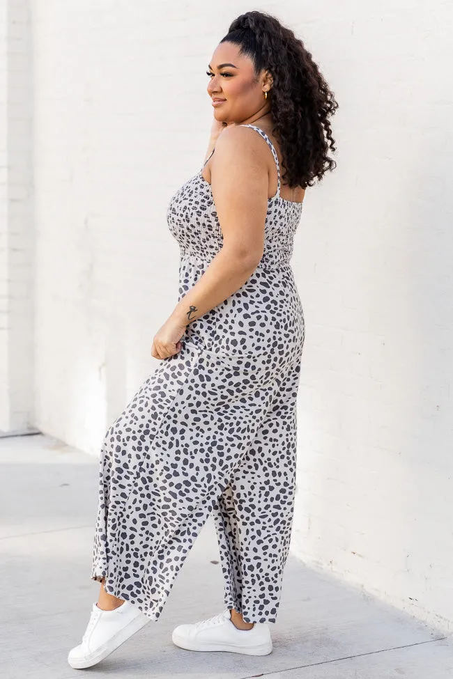 Happiest With You Leopard Print Smocked Jumpsuit FINAL SALE