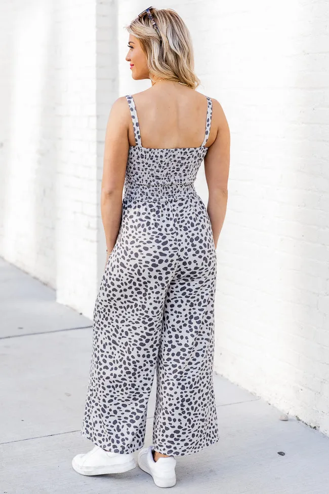 Happiest With You Leopard Print Smocked Jumpsuit FINAL SALE