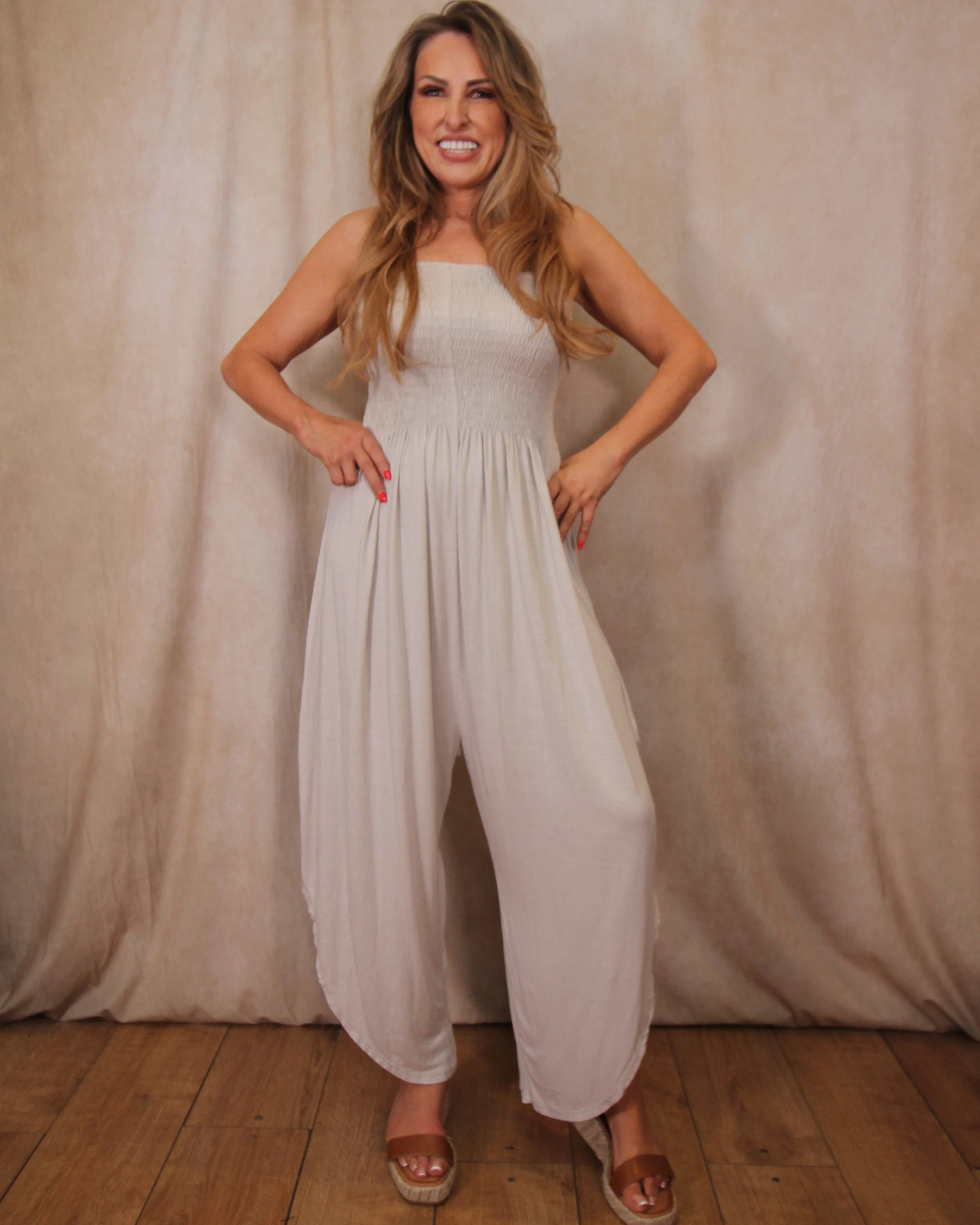 Hem Strapless Jumpsuit