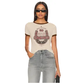 Houston High Roller Casino - Perfect Ringer Tee - Bone & Brown