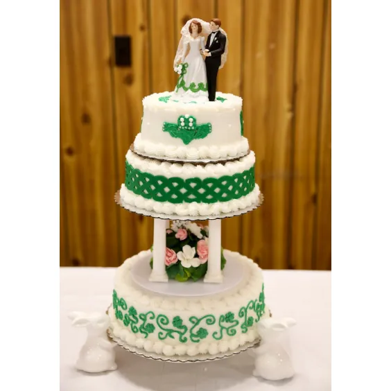 Irish Bride and Groom Shamrock Accent Wedding Cake Topper Figurine