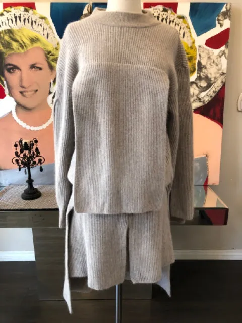 Issey Miyake Taupe Wool Angora Knit Panel Vintage Dress 2886-1-8421