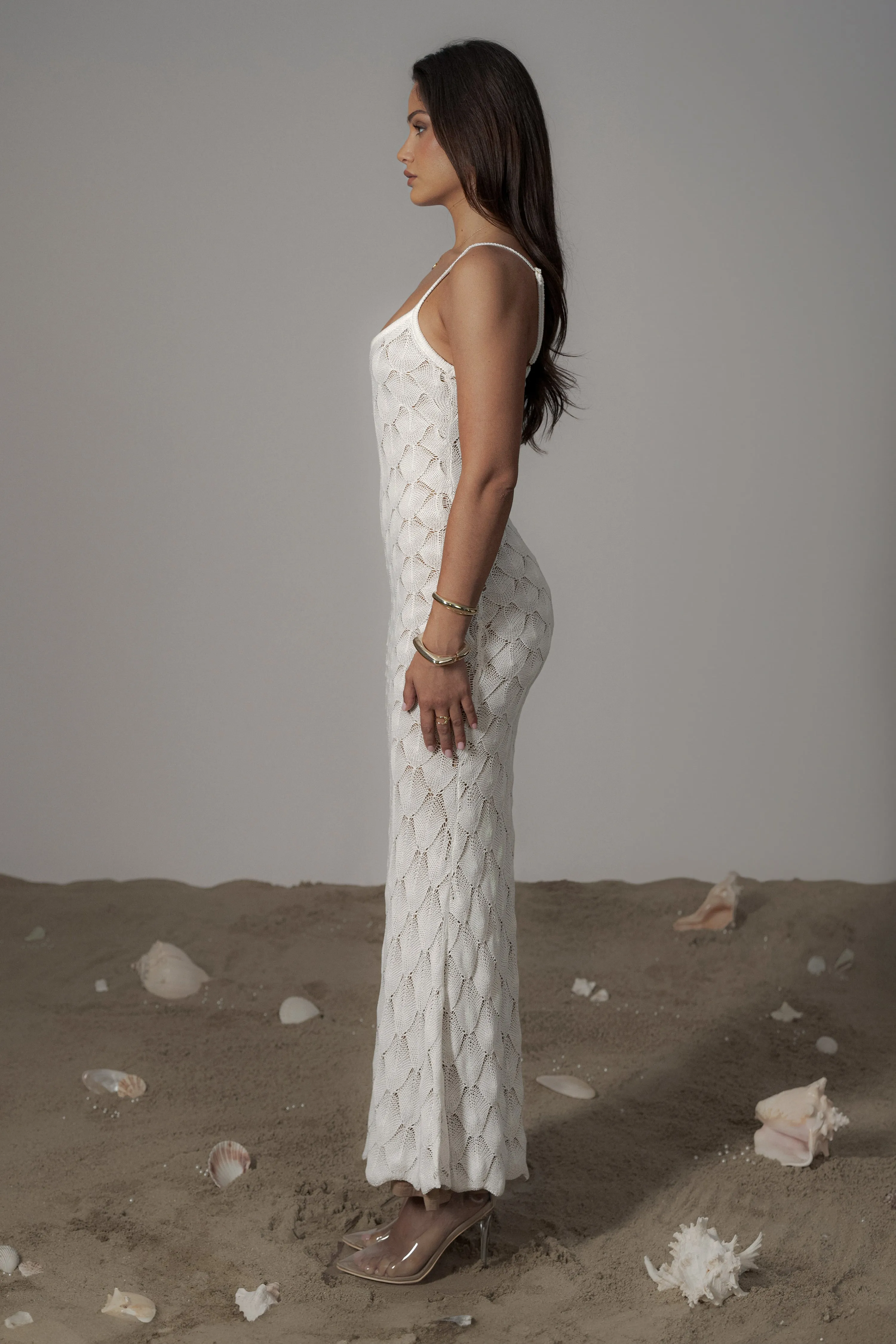 Ivory Gabriela Knit Maxi Dress