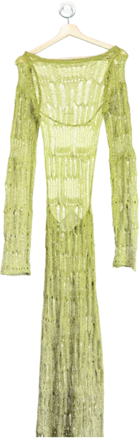 Jaded Lime Green Knit Long Sleeve Maxi Dress XS