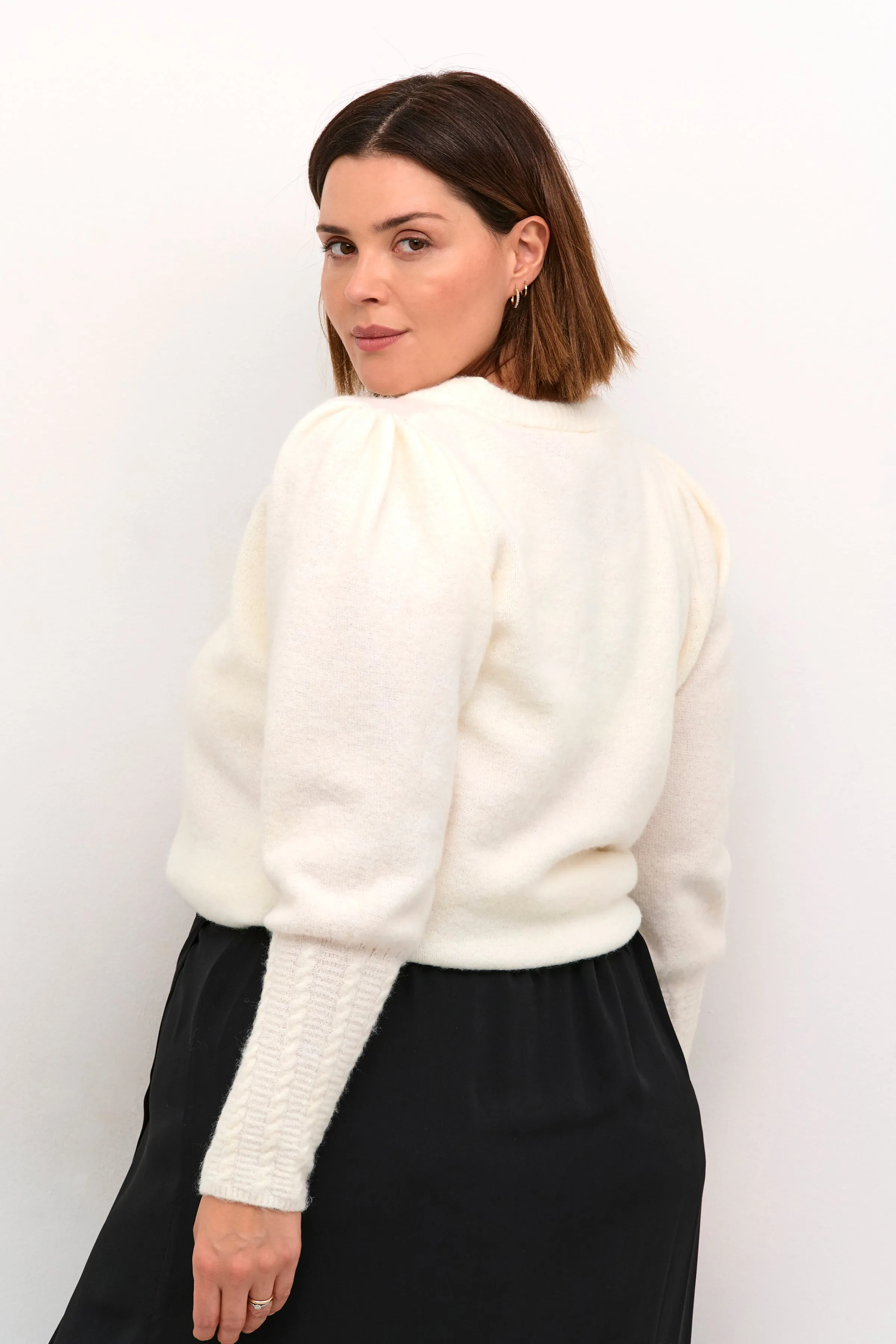 Kaffe Curve Amalia Knit Jumper in Cream