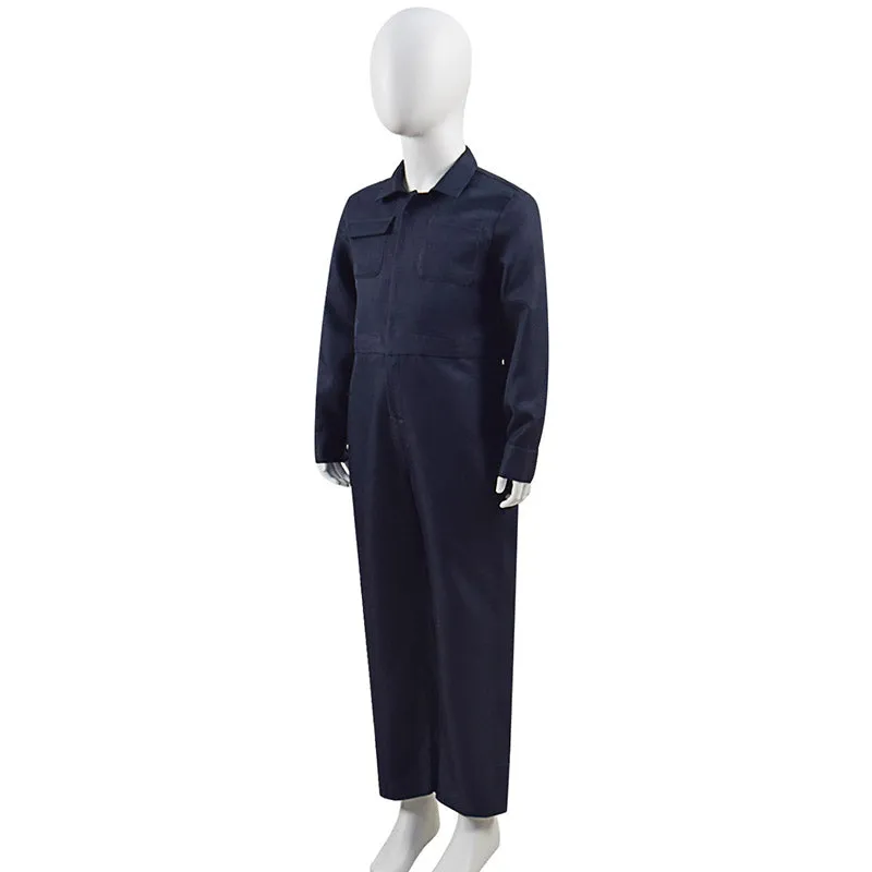 Kids Michael Myers Costume Horror Killer Cosplay Blue Jumpsuit Halloween Outfit