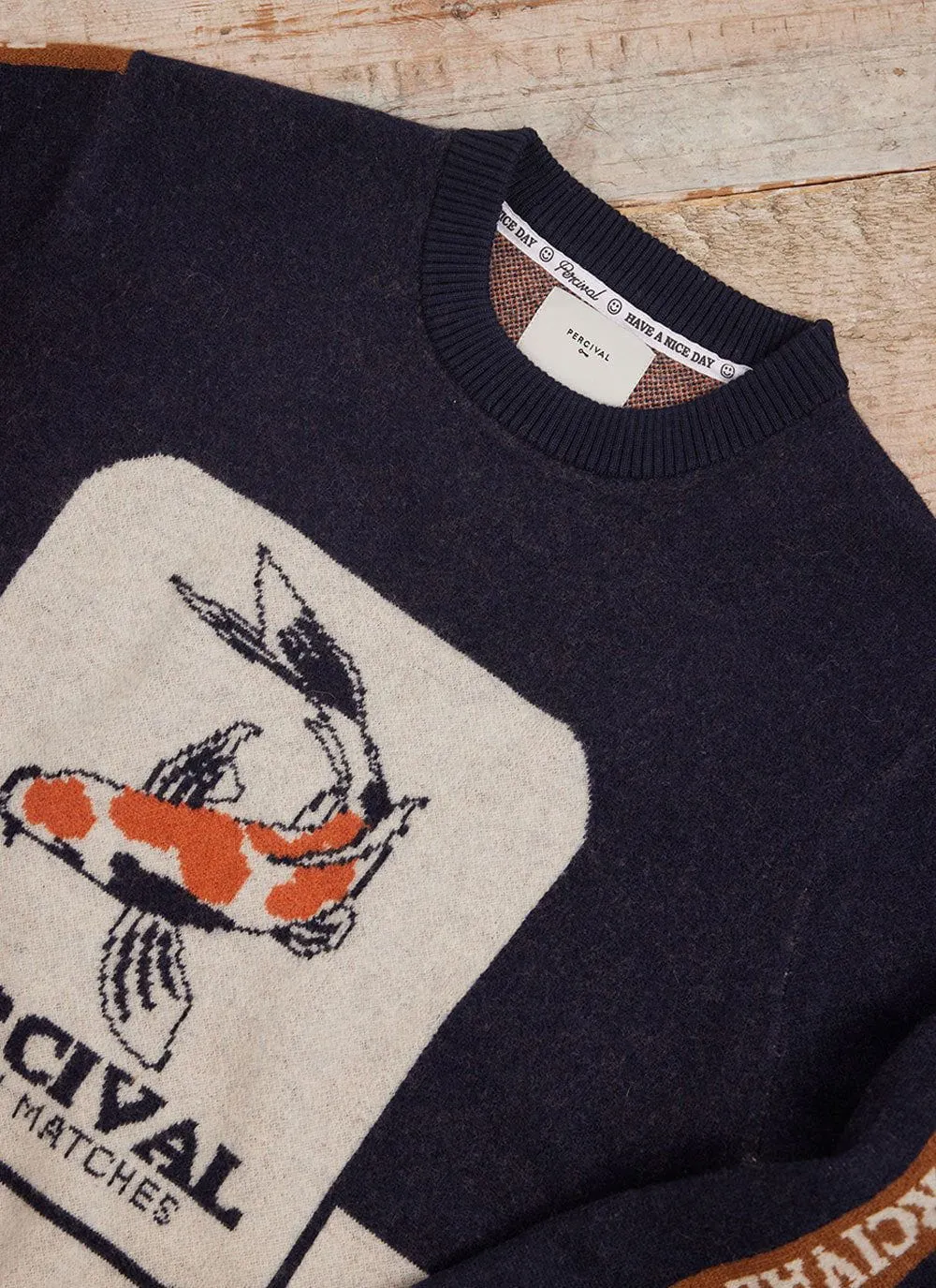 Koi Matches Crew Neck | Merino Wool | Navy