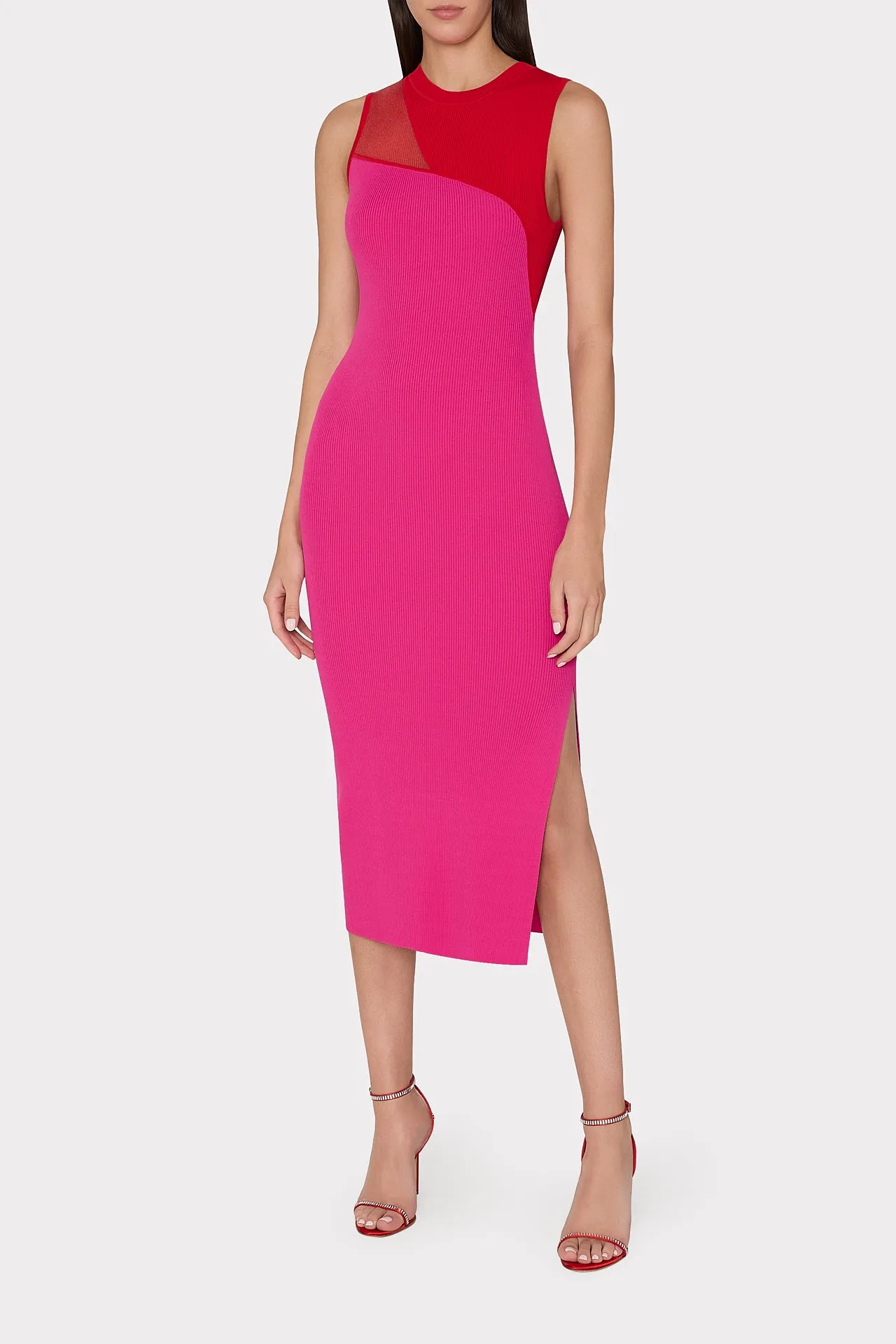 Kyle Color Block Knit Midi Dress