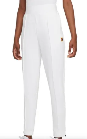 Ladies NikeCourt Dri-Fit Heritage Knit Pant (White)