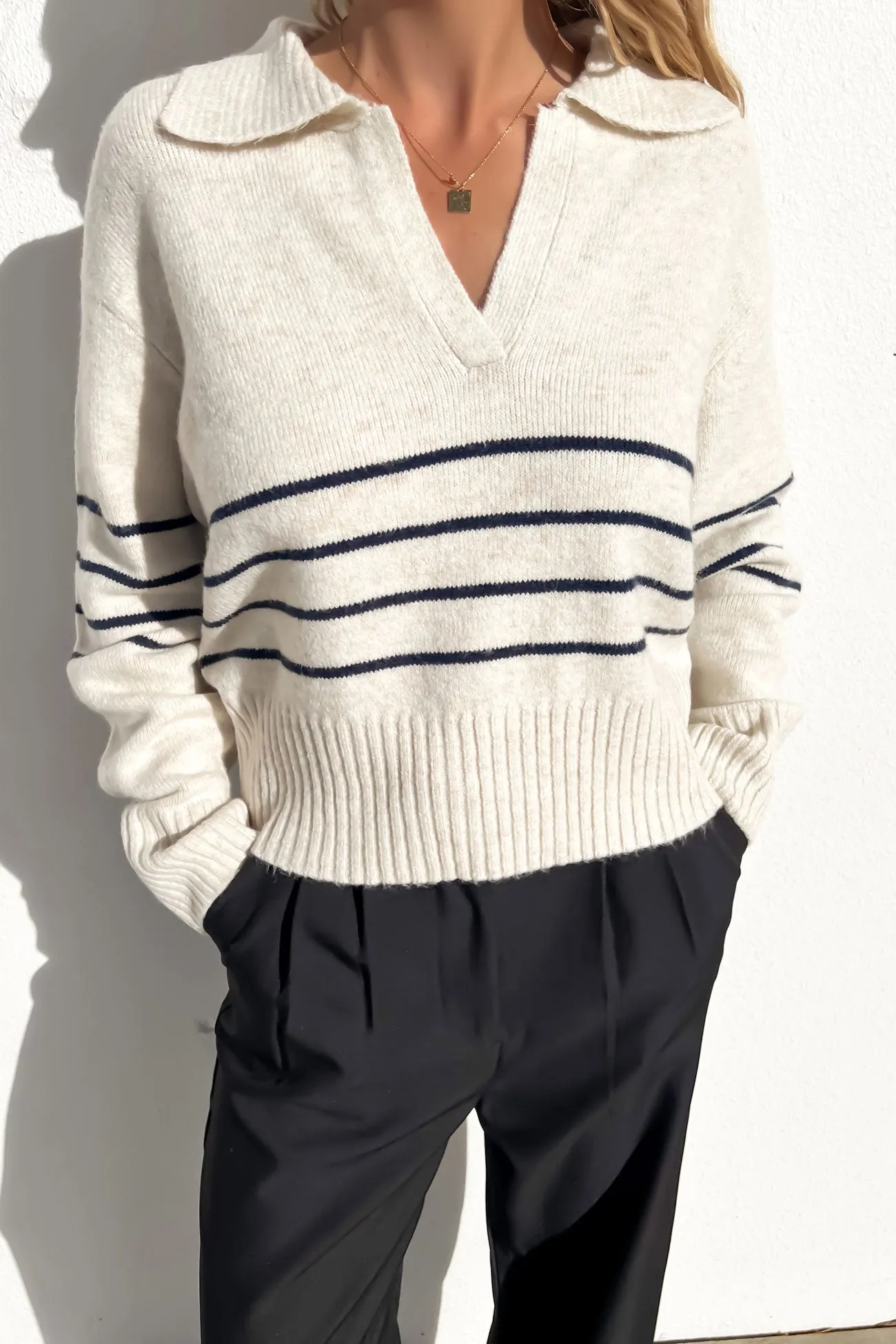 Logan Rugby Knit Cloud Stripe