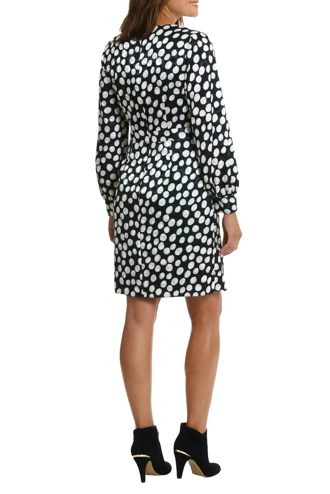 London TImes Printed Jacquard Long-Sleeve Dress