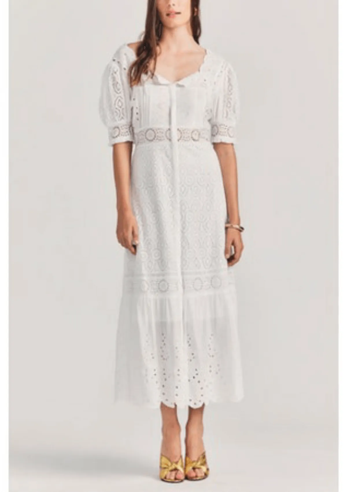 Love Shack Fancy - Helena dress in Antique white