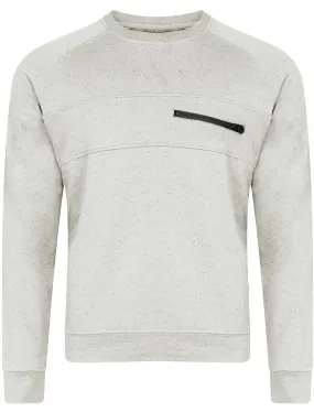 Luis Mohair Texture Print Crew Neck Sweatshirt In Cream