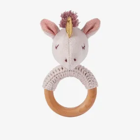 Luna Unicorn Wooden Baby Rattle