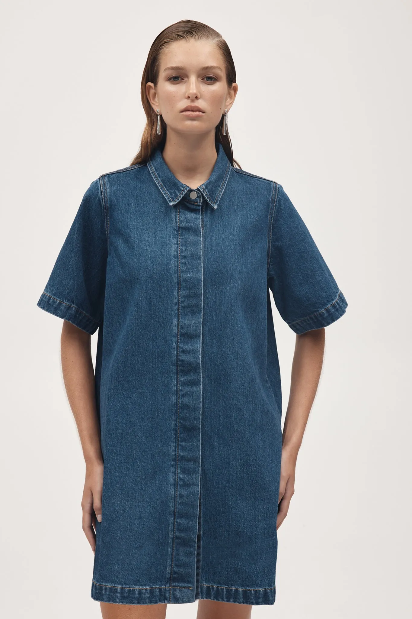 Marle Darla Dress - Organic Cotton Denim - Heritage Blue