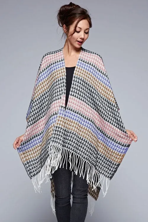 Marlowe Striped Poncho