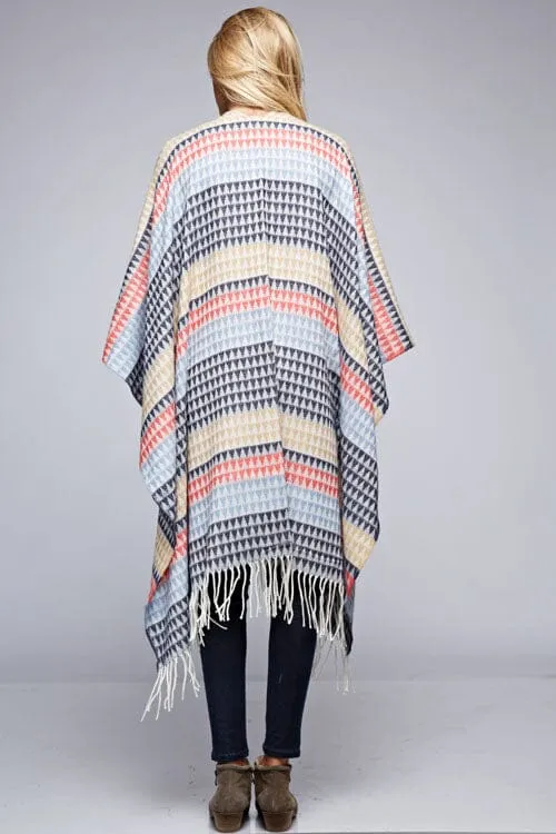 Marlowe Striped Poncho