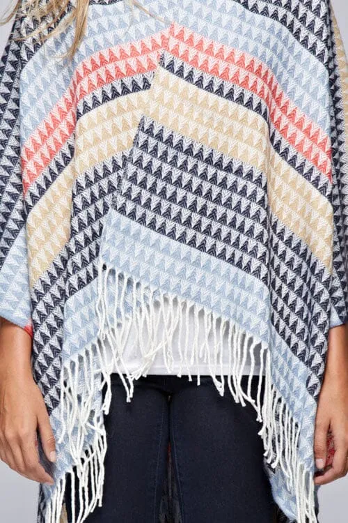 Marlowe Striped Poncho