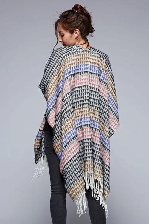 Marlowe Striped Poncho