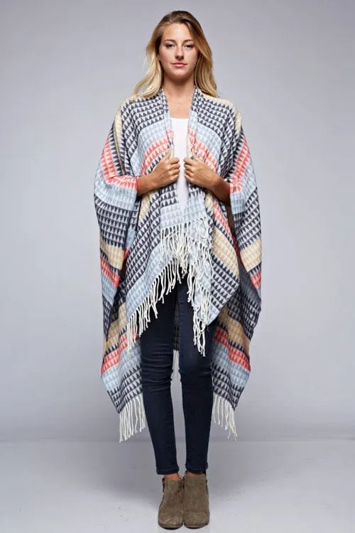 Marlowe Striped Poncho