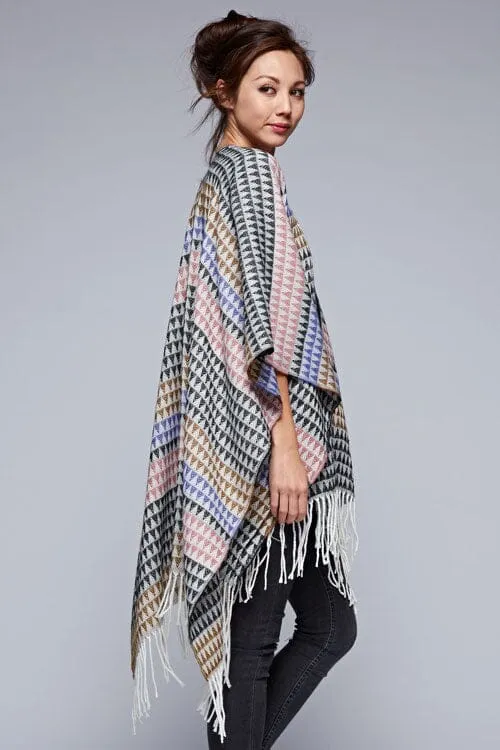 Marlowe Striped Poncho