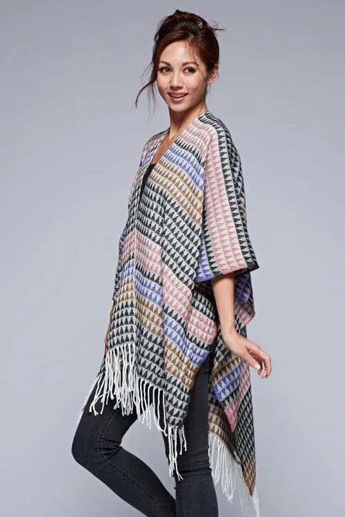 Marlowe Striped Poncho