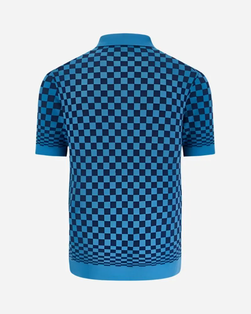 Merc AMBROSE Polo Knit Petrol Blue