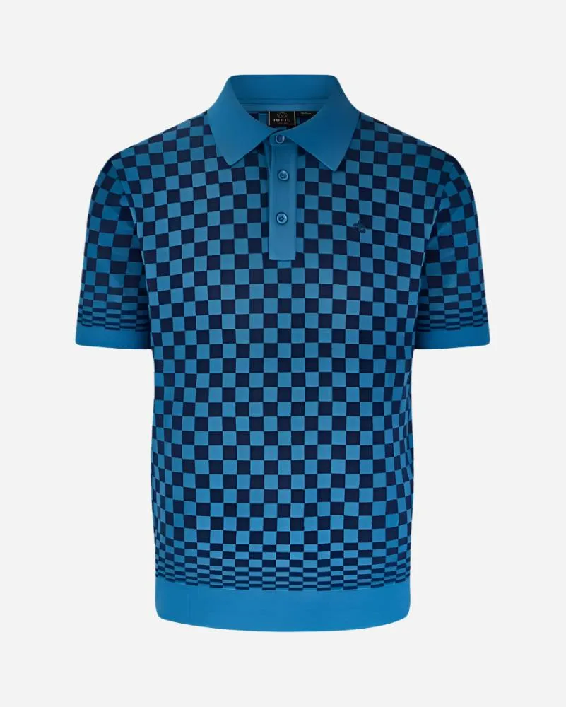 Merc AMBROSE Polo Knit Petrol Blue