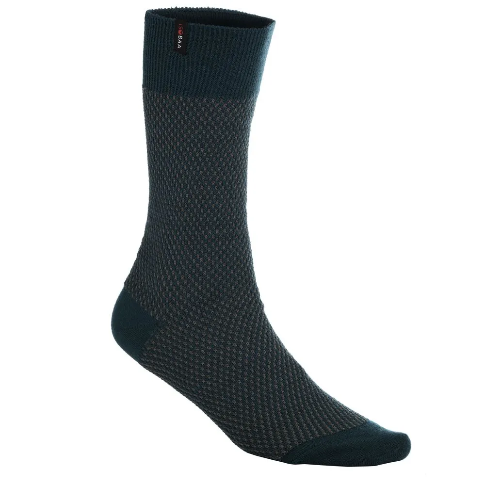 Merino Blend Moss Stitch Socks (3 Pack - Wine/Charcoal/Petrol)