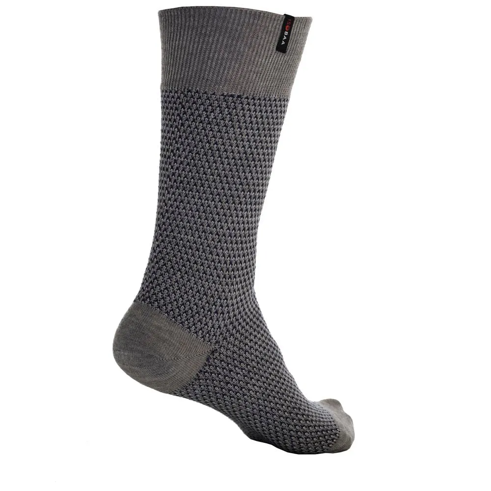 Merino Blend Moss Stitch Socks (3 Pack - Wine/Charcoal/Petrol)