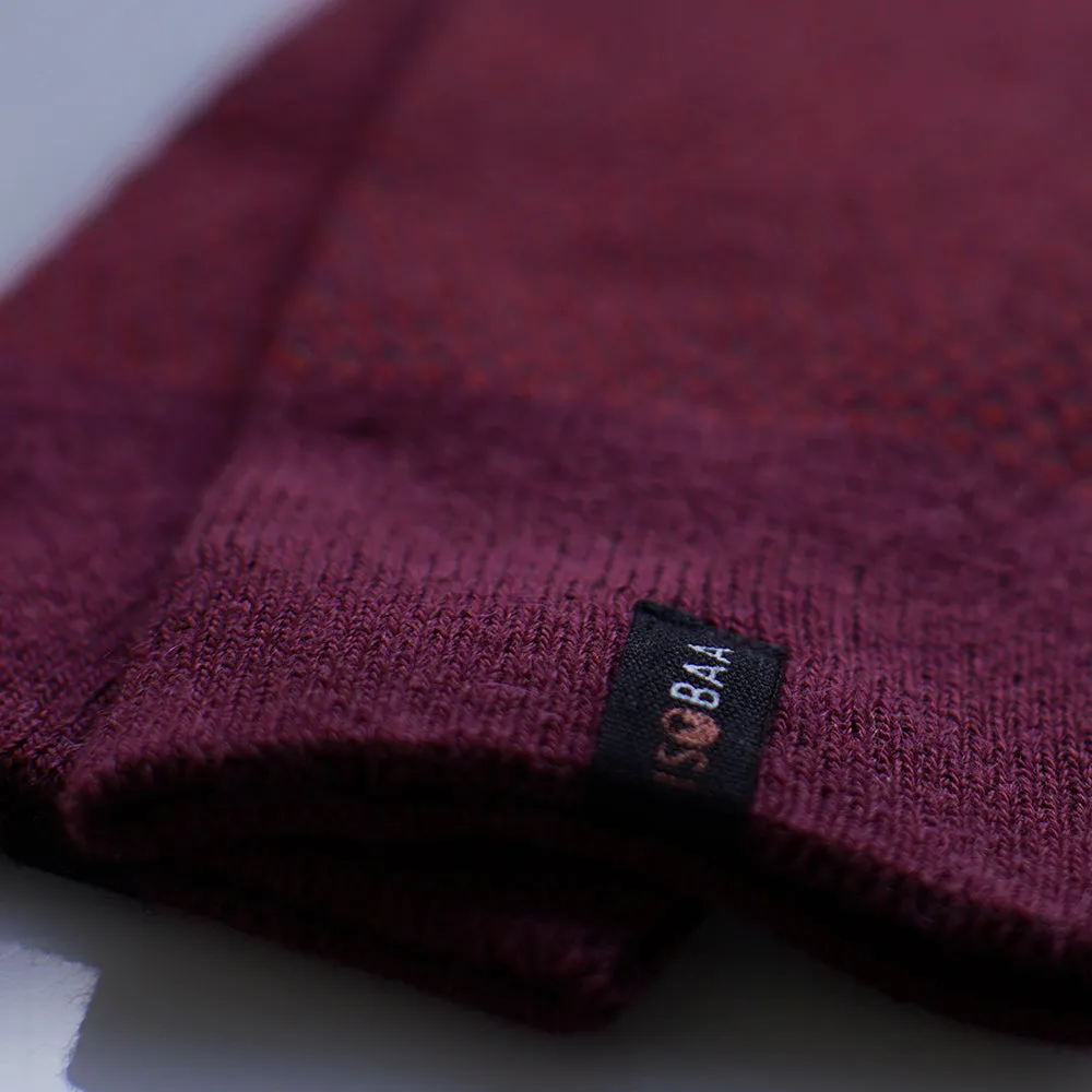 Merino Blend Moss Stitch Socks (Wine/Red)