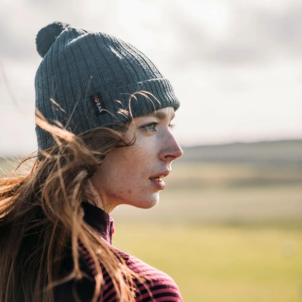 Merino Bobble Beanie (Smoke)