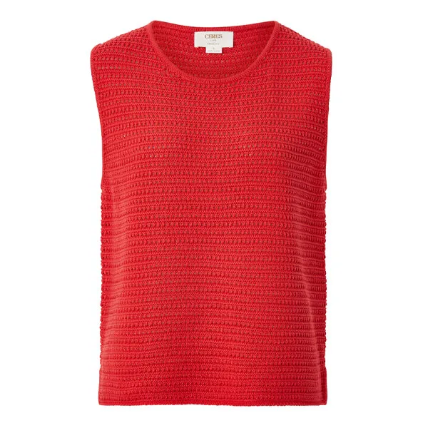 Mesh Knit Tank - Heritage Red