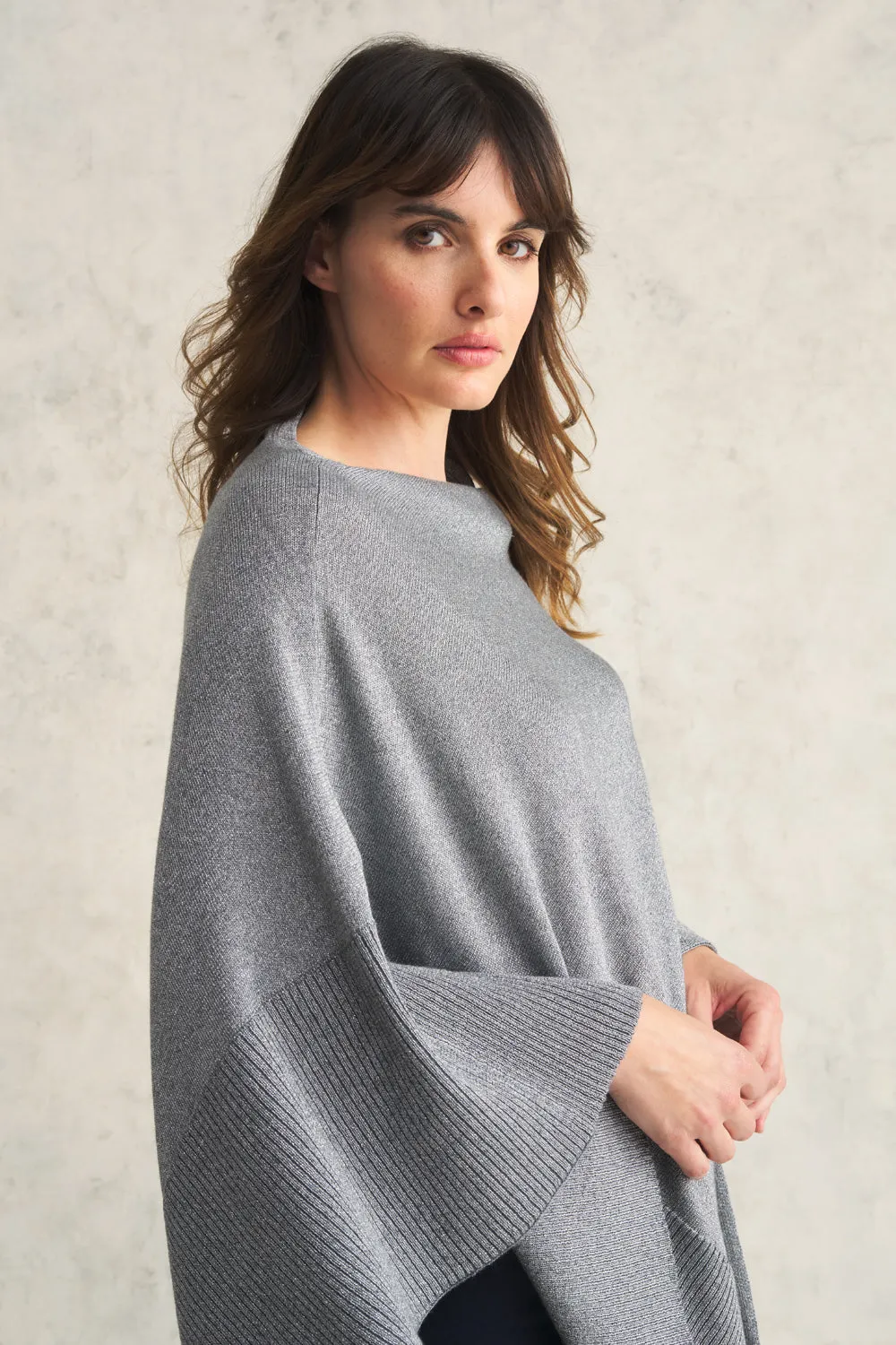 Metallic Merino Poncho