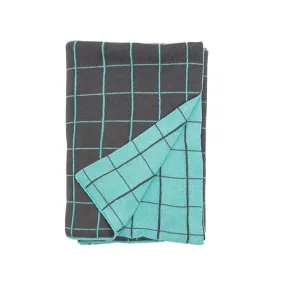 Mint Grid Knit Throw