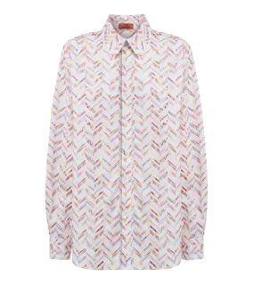 MISSONI Eyelet Embroidery Long Sleeve Shirt